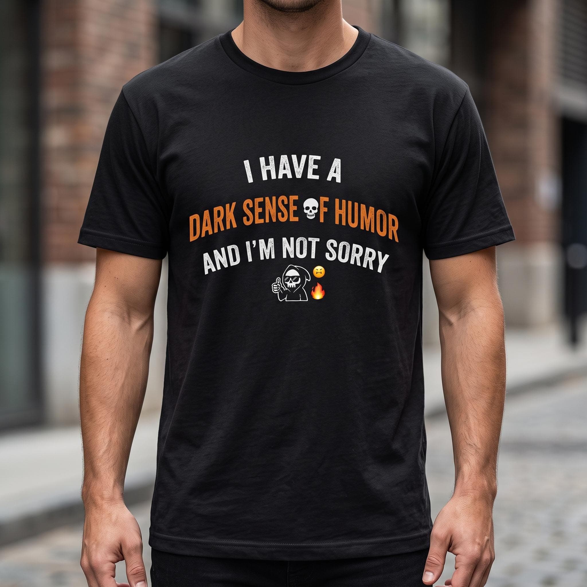 I Have A Dark Sense Of Humor Shirt, Sarcastic Tee, Funny Grim Reaper Graphic T-Shirt, Edgy Quote Shirt, Gift For Pessimist, Retro Aesthetic