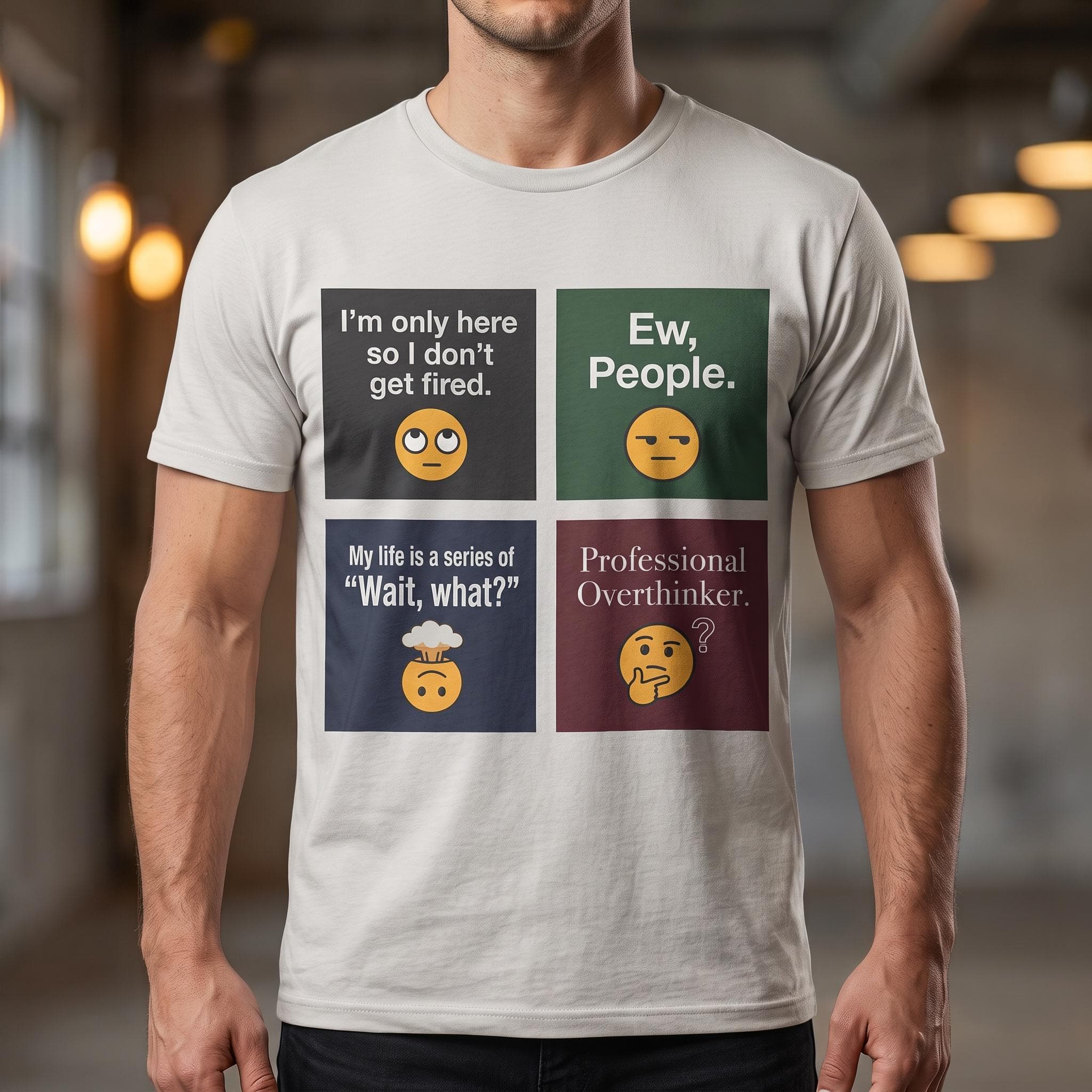 Funny Work Shirt, Sarcastic Office Humor T-Shirt, Introvert Tee for Coworkers, Gift for Overthinker, Relatable Job Graphic Shirt